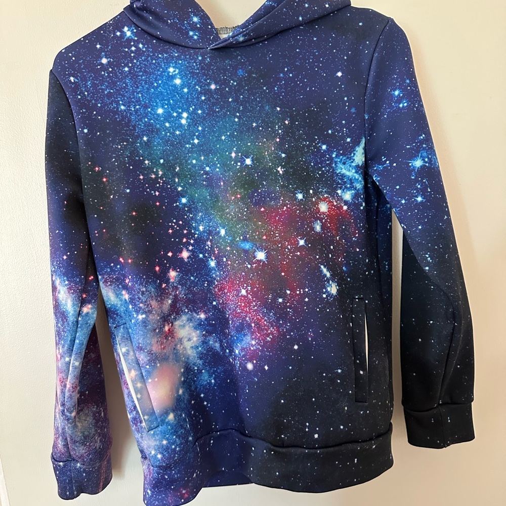 Cozy Galaxy Print Kids Hoodie size 10